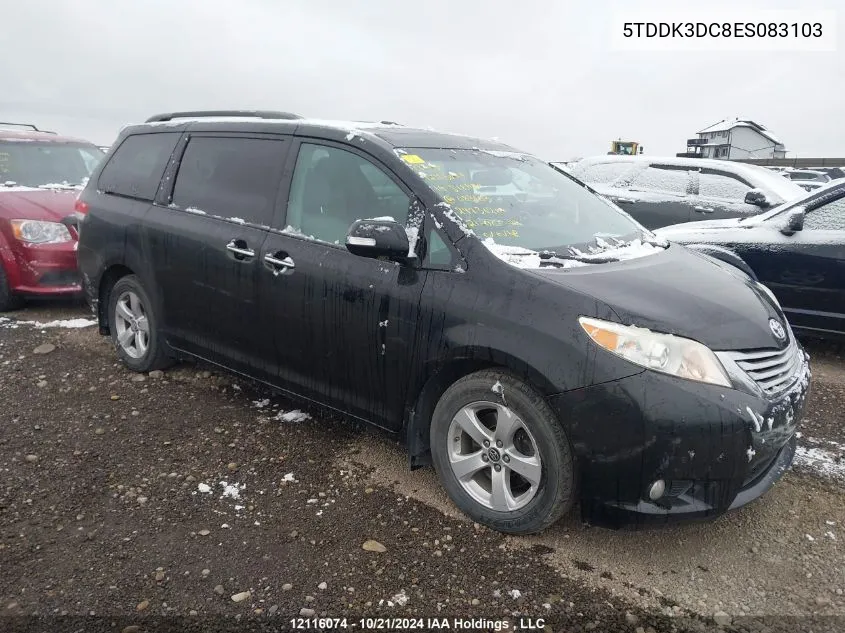 5TDDK3DC8ES083103 2014 Toyota Sienna Xle 7 Passenger