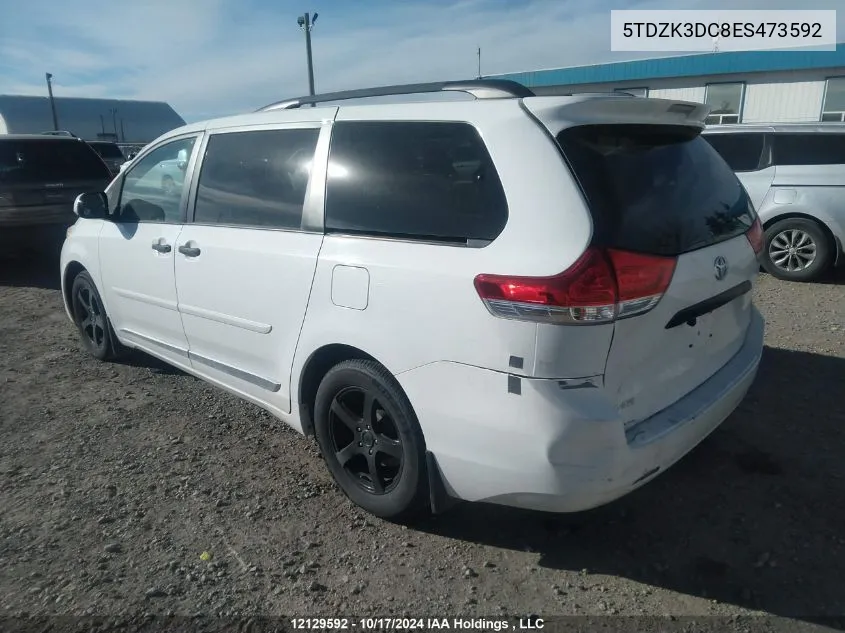 2014 Toyota Sienna VIN: 5TDZK3DC8ES473592 Lot: 12129592