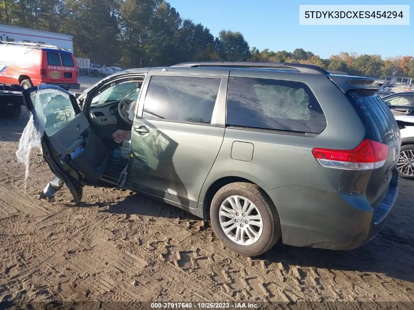 2014 Toyota Sienna Xle V6 8 Passenger VIN: 5TDYK3DCXES454294 Lot: 37917640