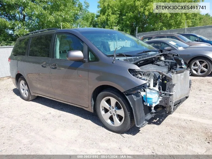 2014 Toyota Sienna Le V6 8 Passenger VIN: 5TDKK3DCXES491741 Lot: 39531893