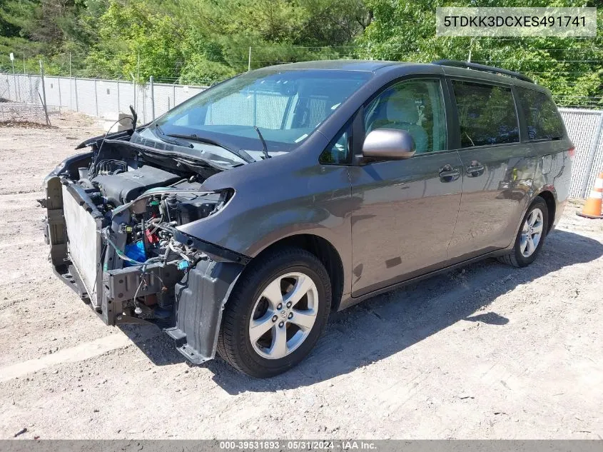 2014 Toyota Sienna Le V6 8 Passenger VIN: 5TDKK3DCXES491741 Lot: 39531893