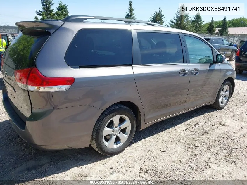 2014 Toyota Sienna Le V6 8 Passenger VIN: 5TDKK3DCXES491741 Lot: 39531893