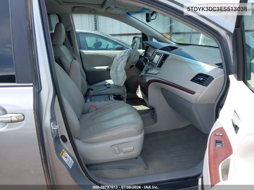 5TDYK3DC3ES513038 2014 Toyota Sienna Xle V6 8 Passenger