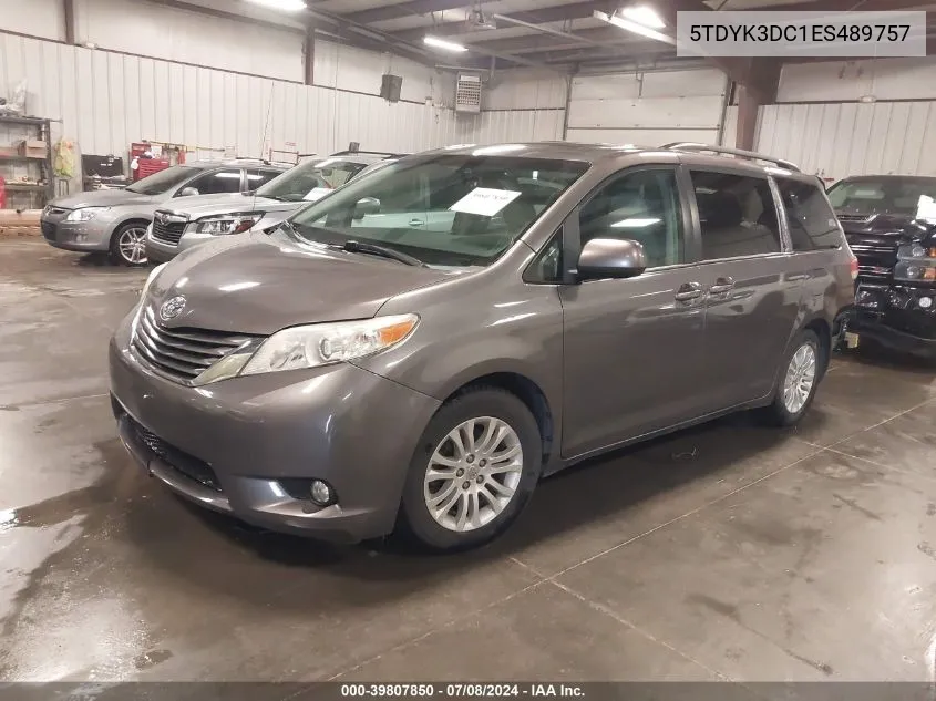 5TDYK3DC1ES489757 2014 Toyota Sienna Xle V6 8 Passenger