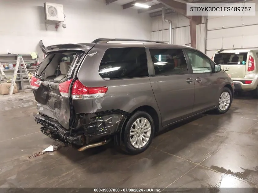 2014 Toyota Sienna Xle V6 8 Passenger VIN: 5TDYK3DC1ES489757 Lot: 39807850