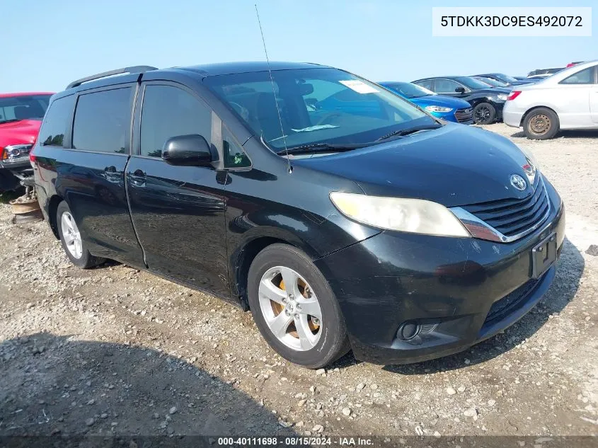 5TDKK3DC9ES492072 2014 Toyota Sienna Le V6 8 Passenger