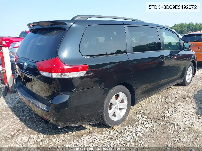 5TDKK3DC9ES492072 2014 Toyota Sienna Le V6 8 Passenger