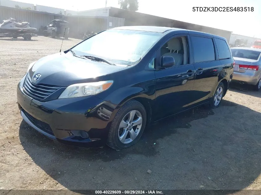 2014 Toyota Sienna L V6 7 Passenger VIN: 5TDZK3DC2ES483518 Lot: 40229609