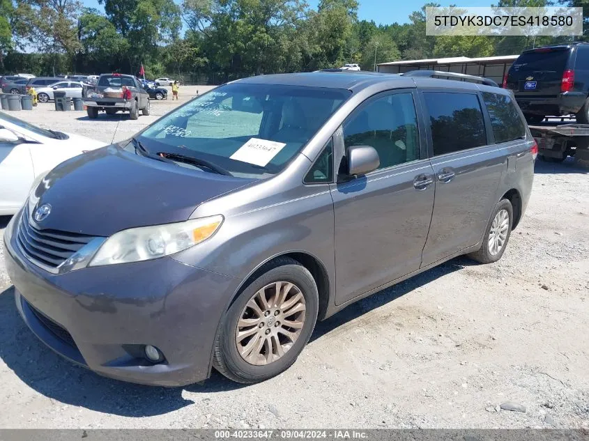 5TDYK3DC7ES418580 2014 Toyota Sienna Xle V6 8 Passenger