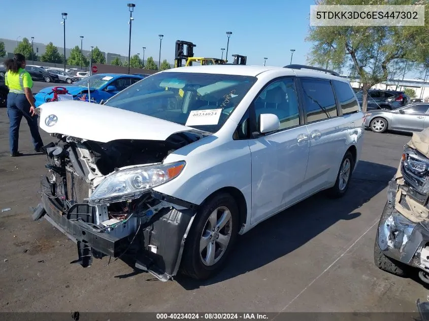 5TDKK3DC6ES447302 2014 Toyota Sienna Le V6 8 Passenger