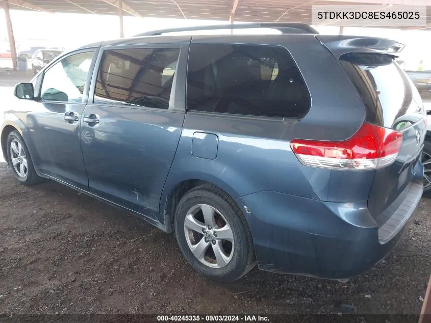 5TDKK3DC8ES465025 2014 Toyota Sienna Le V6 8 Passenger