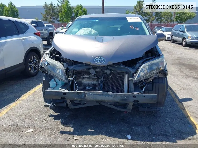 5TDXK3DCXES513145 2014 Toyota Sienna Se 8 Passenger