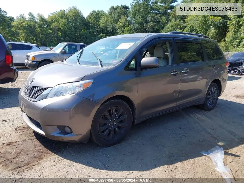 2014 Toyota Sienna Xle 7 Passenger VIN: 5TDDK3DC4ES078433 Lot: 40277456