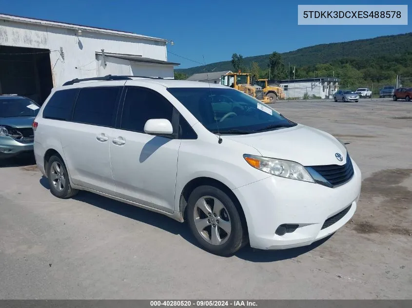 5TDKK3DCXES488578 2014 Toyota Sienna Le V6 8 Passenger