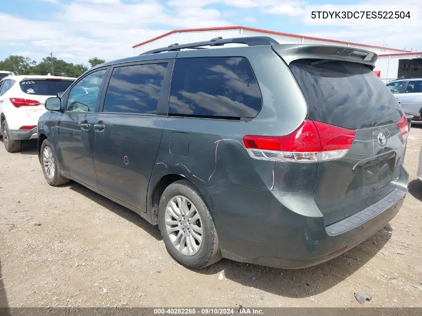 5TDYK3DC7ES522504 2014 Toyota Sienna Xle/Limited