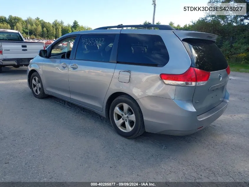 5TDKK3DC3ES428027 2014 Toyota Sienna Le V6 8 Passenger