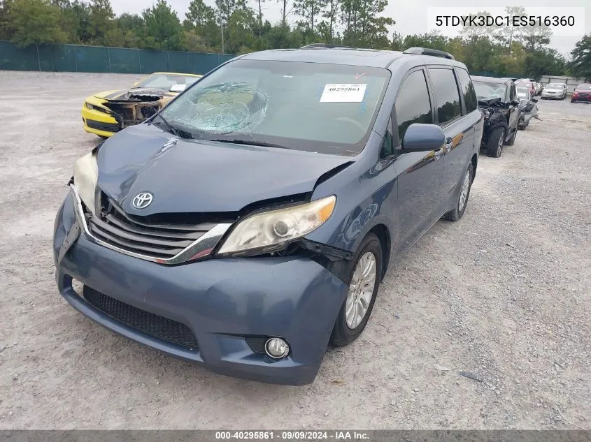 2014 Toyota Sienna Xle V6 8 Passenger VIN: 5TDYK3DC1ES516360 Lot: 40295861