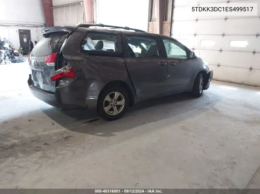 5TDKK3DC1ES499517 2014 Toyota Sienna Le V6 8 Passenger