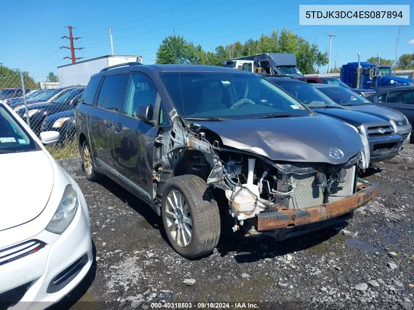 2014 Toyota Sienna Le 7 Passenger VIN: 5TDJK3DC4ES087894 Lot: 40318503