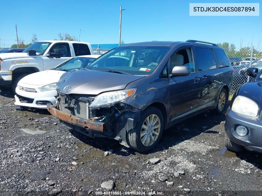 2014 Toyota Sienna Le 7 Passenger VIN: 5TDJK3DC4ES087894 Lot: 40318503