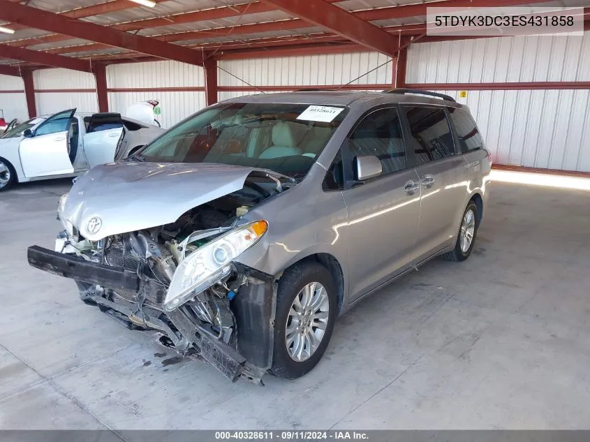 2014 Toyota Sienna Xle V6 8 Passenger VIN: 5TDYK3DC3ES431858 Lot: 40328611