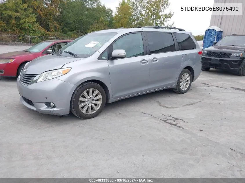 2014 Toyota Sienna Limited 7 Passenger VIN: 5TDDK3DC6ES076490 Lot: 40333880