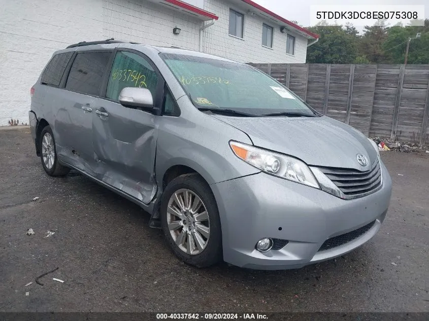 2014 Toyota Sienna Limited 7 Passenger VIN: 5TDDK3DC8ES075308 Lot: 40337542