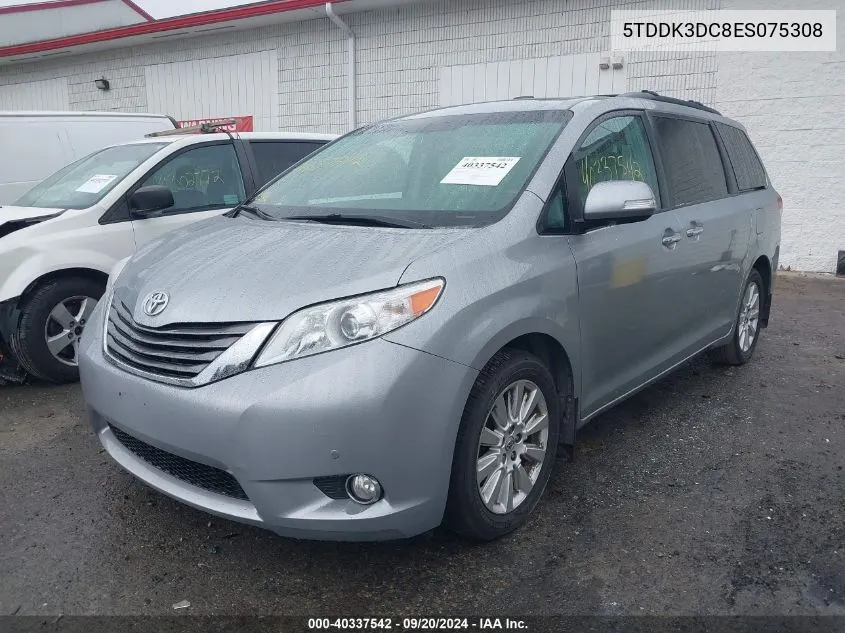 2014 Toyota Sienna Limited 7 Passenger VIN: 5TDDK3DC8ES075308 Lot: 40337542