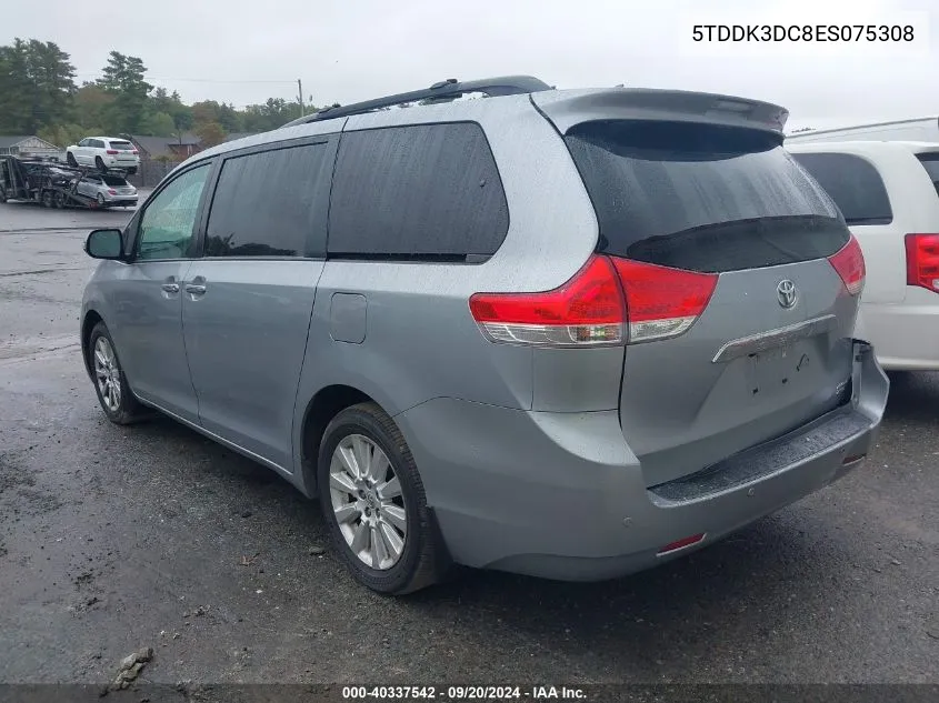 2014 Toyota Sienna Limited 7 Passenger VIN: 5TDDK3DC8ES075308 Lot: 40337542