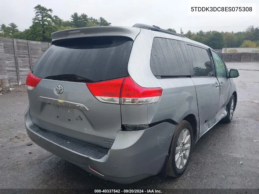 2014 Toyota Sienna Limited 7 Passenger VIN: 5TDDK3DC8ES075308 Lot: 40337542