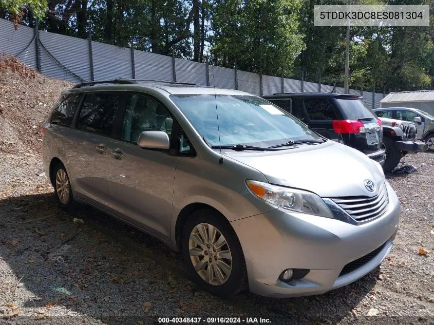 2014 Toyota Sienna Xle 7 Passenger VIN: 5TDDK3DC8ES081304 Lot: 40348437