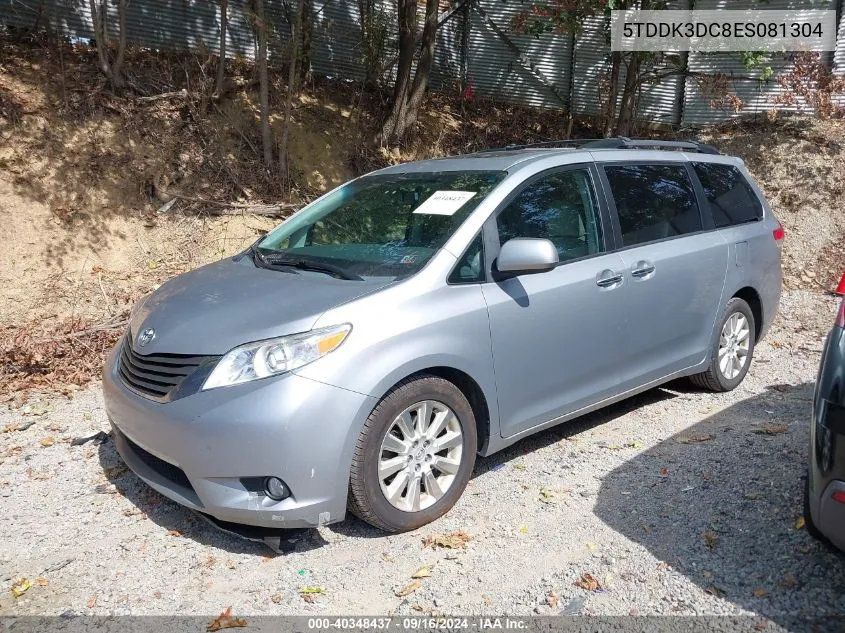 2014 Toyota Sienna Xle 7 Passenger VIN: 5TDDK3DC8ES081304 Lot: 40348437