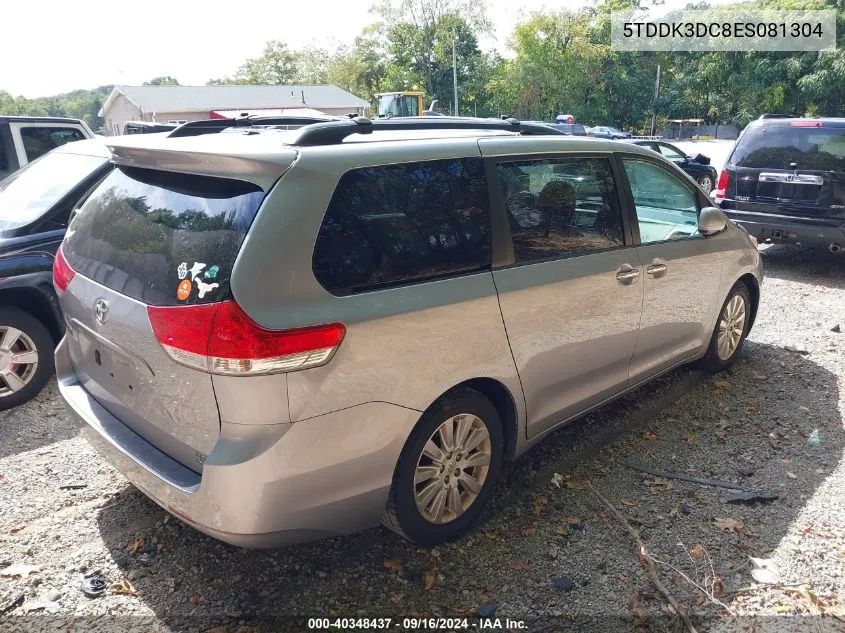 2014 Toyota Sienna Xle 7 Passenger VIN: 5TDDK3DC8ES081304 Lot: 40348437