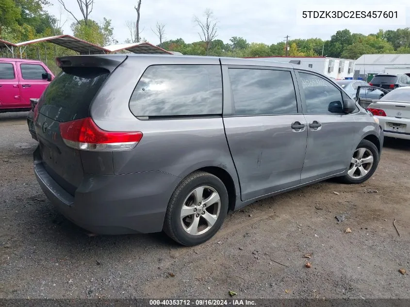 2014 Toyota Sienna VIN: 5TDZK3DC2ES457601 Lot: 40353712