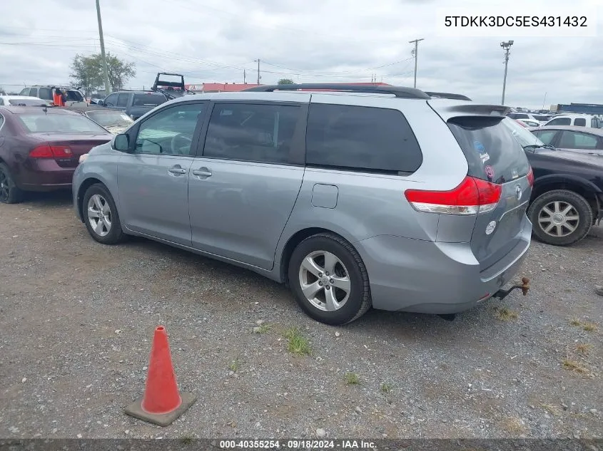 5TDKK3DC5ES431432 2014 Toyota Sienna Le V6 8 Passenger