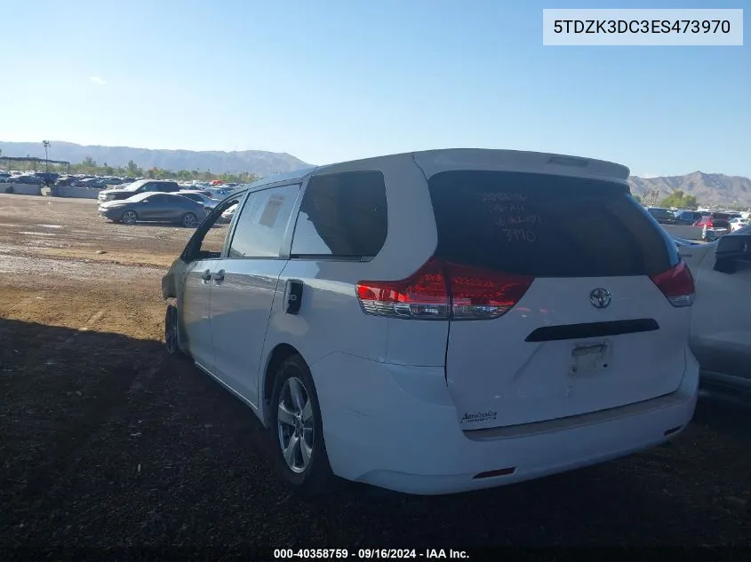 2014 Toyota Sienna L V6 7 Passenger VIN: 5TDZK3DC3ES473970 Lot: 40358759