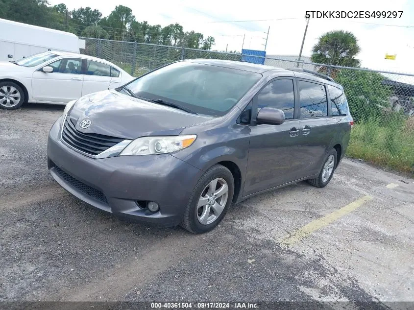 5TDKK3DC2ES499297 2014 Toyota Sienna Le V6 8 Passenger