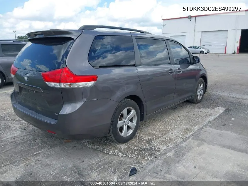 2014 Toyota Sienna Le V6 8 Passenger VIN: 5TDKK3DC2ES499297 Lot: 40361504