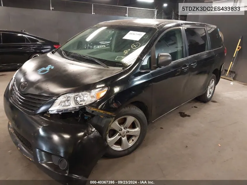 2014 Toyota Sienna L V6 7 Passenger VIN: 5TDZK3DC2ES433833 Lot: 40367395