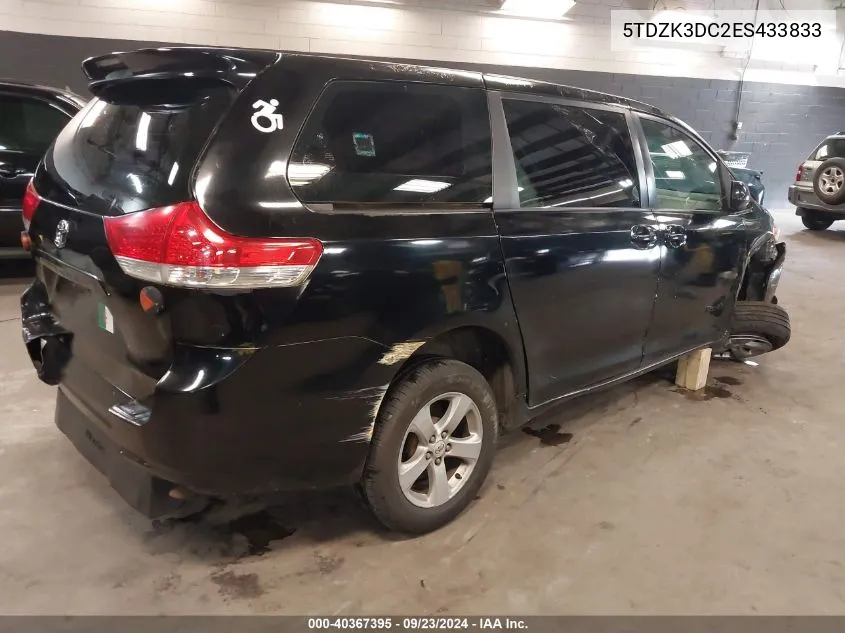 5TDZK3DC2ES433833 2014 Toyota Sienna L V6 7 Passenger