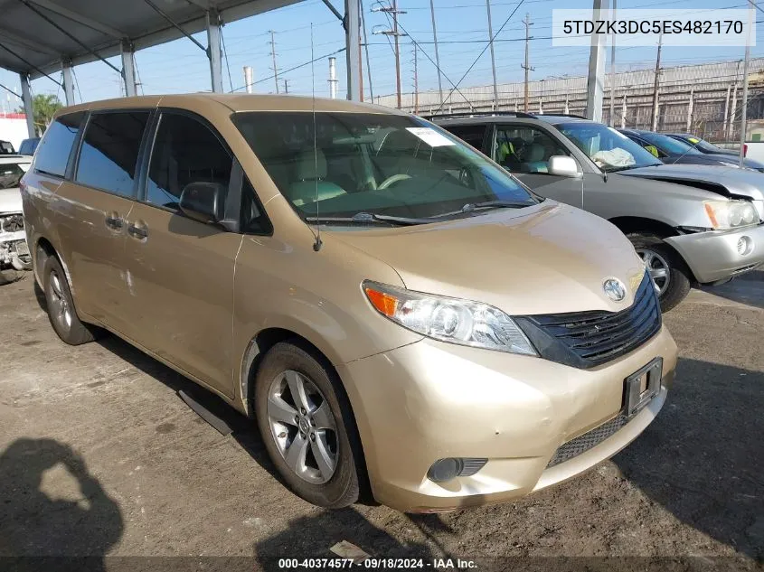 2014 Toyota Sienna VIN: 5TDZK3DC5ES482170 Lot: 40374577