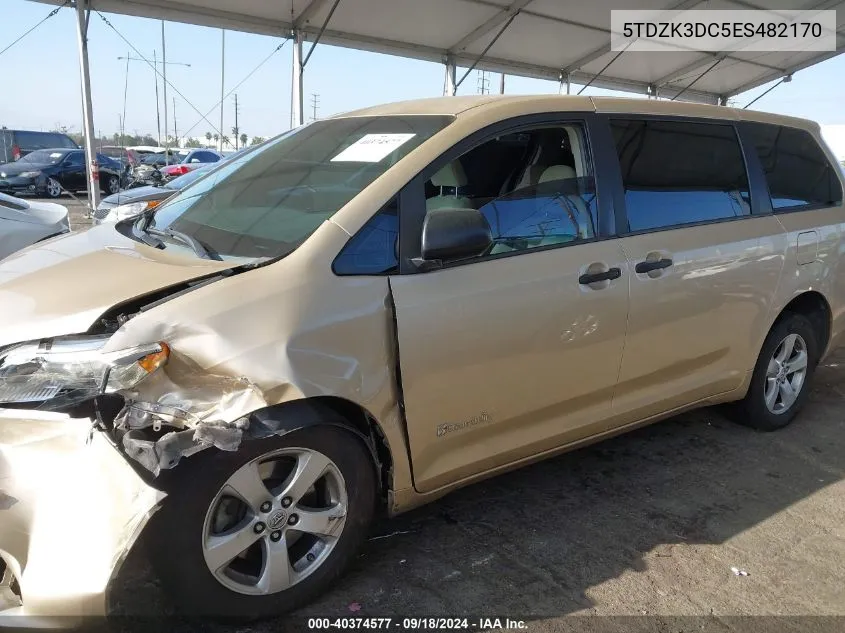 2014 Toyota Sienna VIN: 5TDZK3DC5ES482170 Lot: 40374577