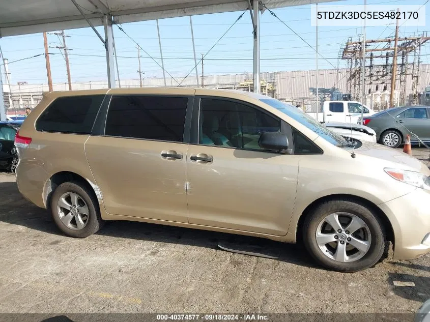 2014 Toyota Sienna VIN: 5TDZK3DC5ES482170 Lot: 40374577