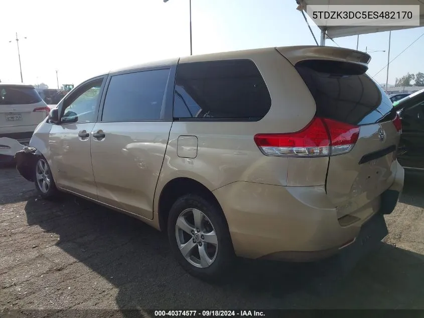 2014 Toyota Sienna VIN: 5TDZK3DC5ES482170 Lot: 40374577