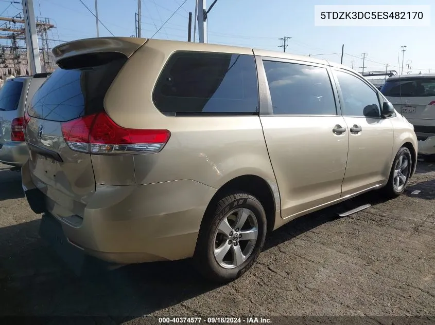 2014 Toyota Sienna VIN: 5TDZK3DC5ES482170 Lot: 40374577