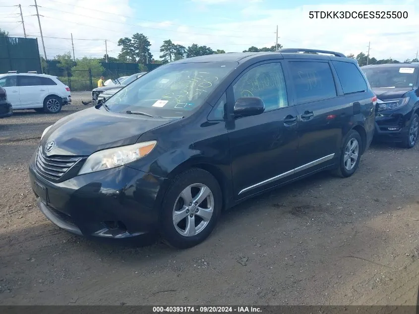 2014 Toyota Sienna Le V6 8 Passenger VIN: 5TDKK3DC6ES525500 Lot: 40393174