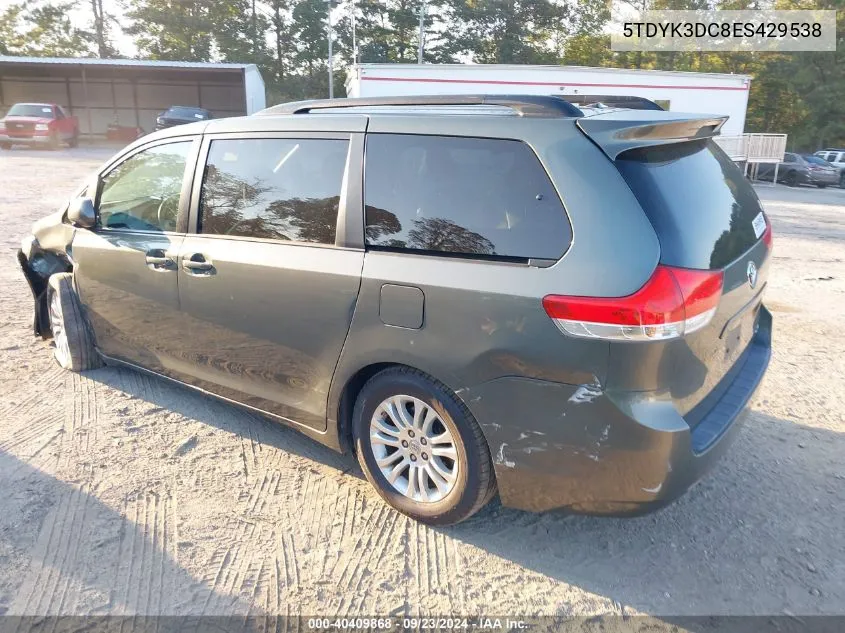 5TDYK3DC8ES429538 2014 Toyota Sienna Xle/Limited