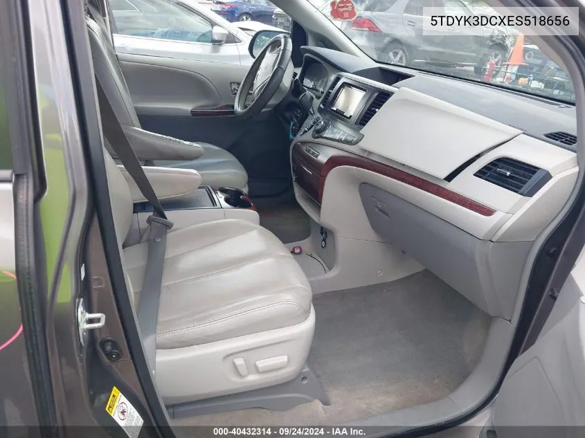 5TDYK3DCXES518656 2014 Toyota Sienna Xle V6 8 Passenger