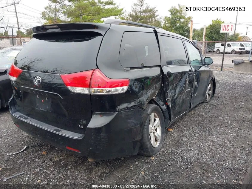 2014 Toyota Sienna Le V6 8 Passenger VIN: 5TDKK3DC4ES469363 Lot: 40438380