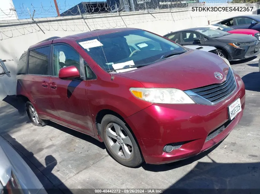 2014 Toyota Sienna Le V6 8 Passenger VIN: 5TDKK3DC9ES442367 Lot: 40442272